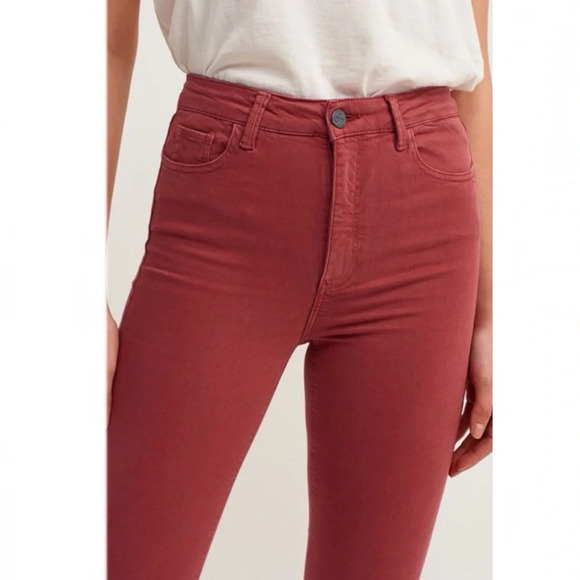 Free People High Rise Red Skinny Jeans - Picture 3 of 9